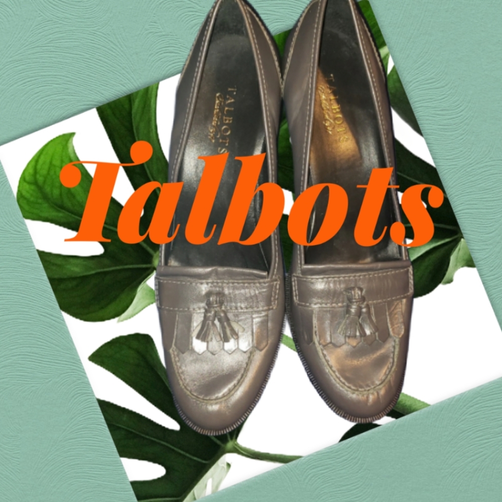 Talbots Gray Loafer Heels w/tassels WMN SIZE 10